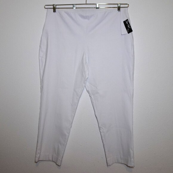 Ali Miles Thin Her Wide Leg Pants Women's Plus Size 20W White Stretch Capsule - Picture 1 of 11